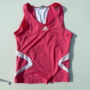 Vintage Adidas Pink and White Sports Tank